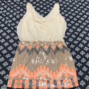 Sequin detail mini dress